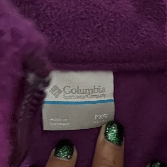 Columbia Women's Benton Springs Full Zip Fleece Jacket Purple sz PXS activewear - Picture 3 of 7